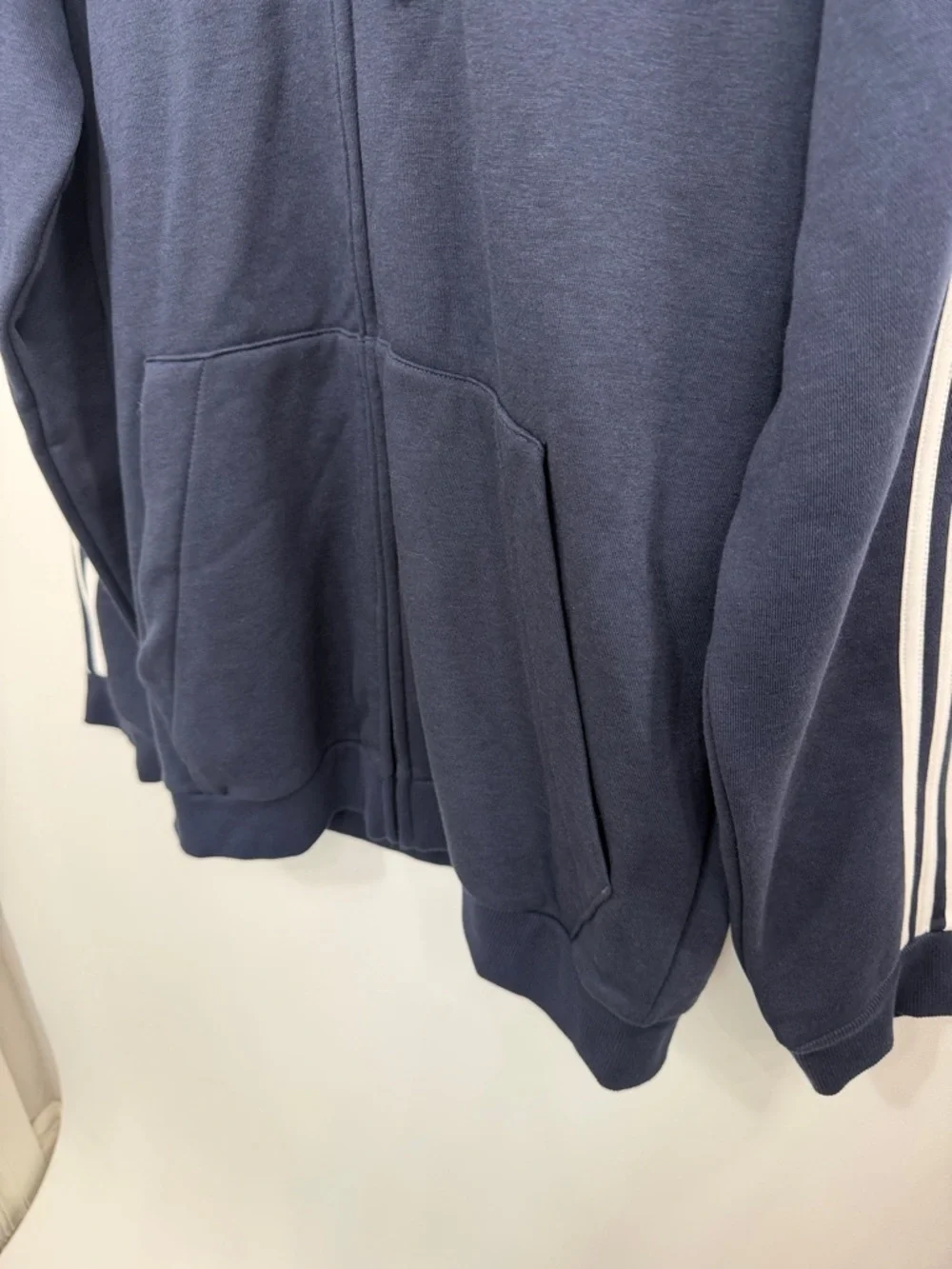 Adidas Men’s Blue Full Zip hooded track  jacket size large tall. NWT